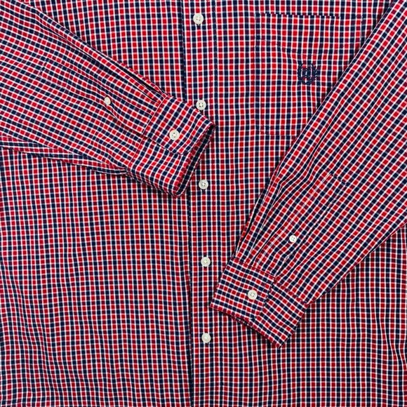 100% Cotton Long Sleeve Dress check Shirts for Men Size large  CHAPS - Picture 11 of 15